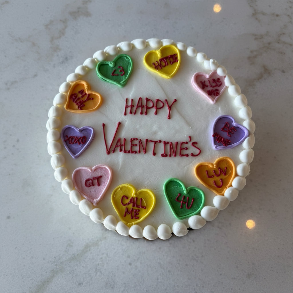 Conversation Heart Cake