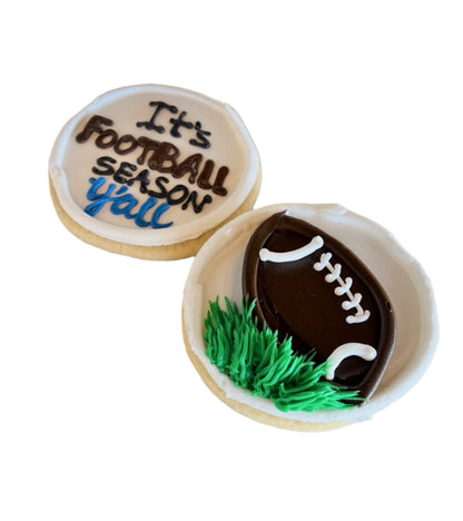 Iced Football Cookies