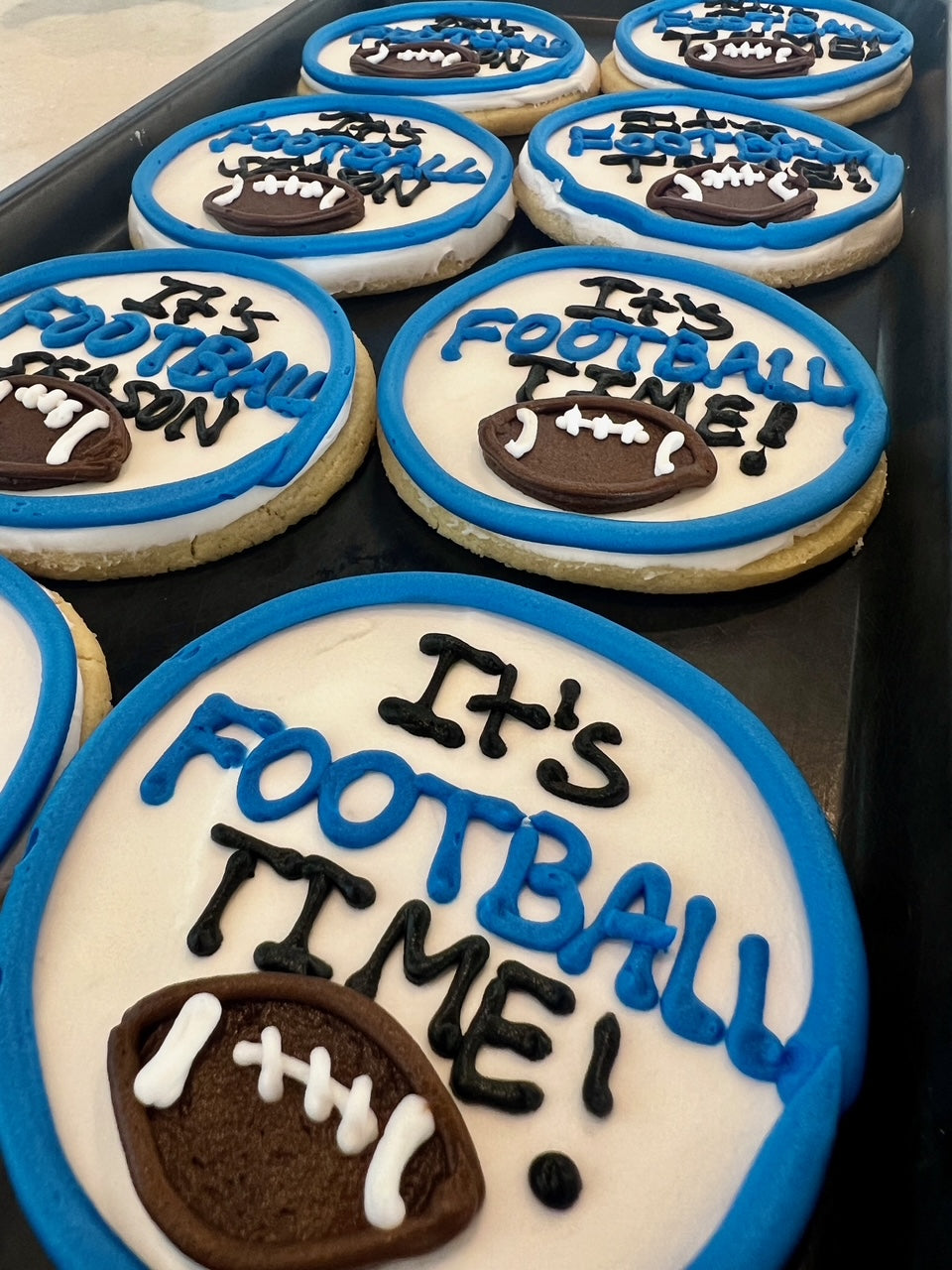 Iced Football Cookies