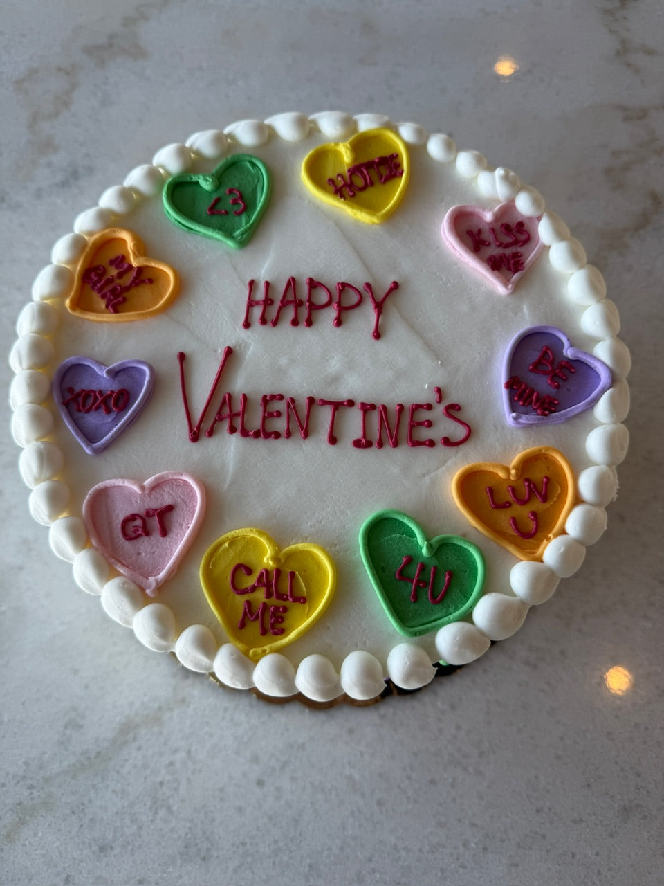 Conversation Heart Cake