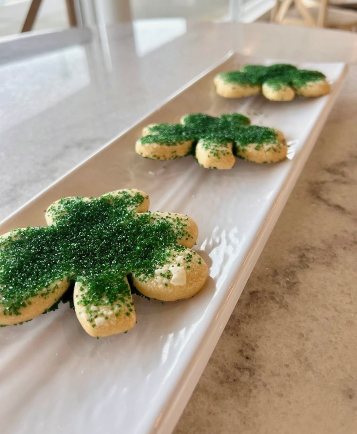 Shamrock Sanded Sugar Cookies