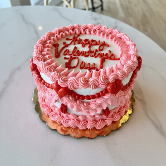 Vintage Valentine's Cake