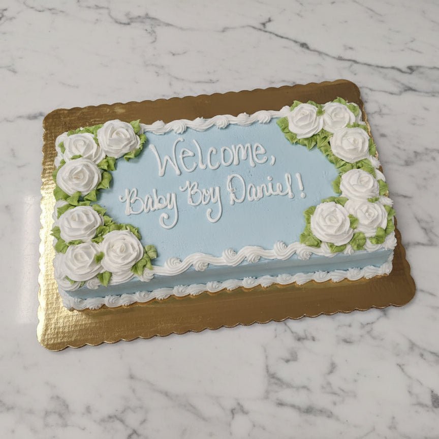 White Rose Sheet Cake