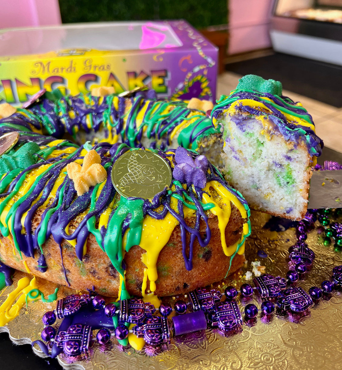 Mardi Gras Confetti King Cake