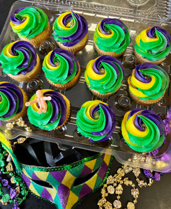 Mardi Gras Cupcake Dozen